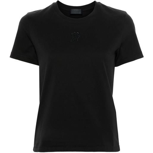 Moncler logo-embroidered cotton t-shirt - nero