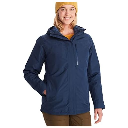 Marmot donna wm's ramble component jacket, giacca 3 in 1 impermeabile, giacca da pioggia leggera e calda, impermeabile antivento, giacca a vento traspirante, arctic navy, m