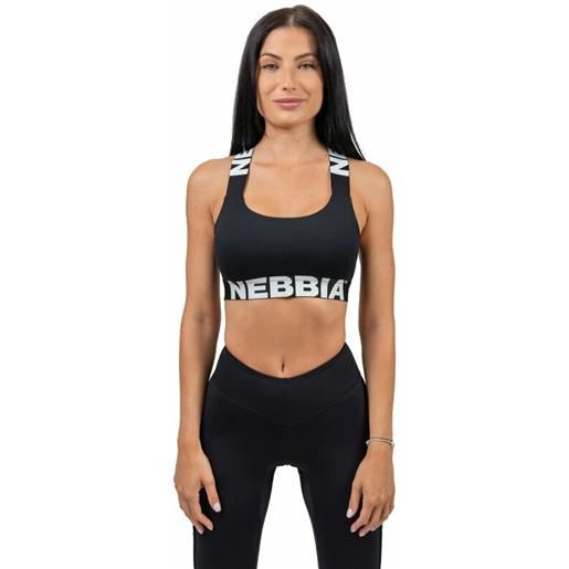 Nebbia medium-support criss cross sports bra iconic black s intimo e fitness