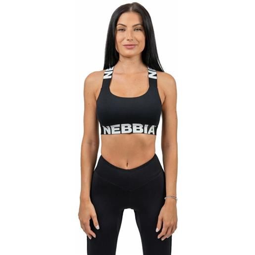 Nebbia medium-support criss cross sports bra iconic black l intimo e fitness