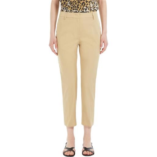 MAX MARA - pantalone sigaretta beige cotone