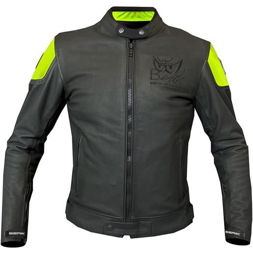 Berik classic racer leather jacket grigio 46 uomo
