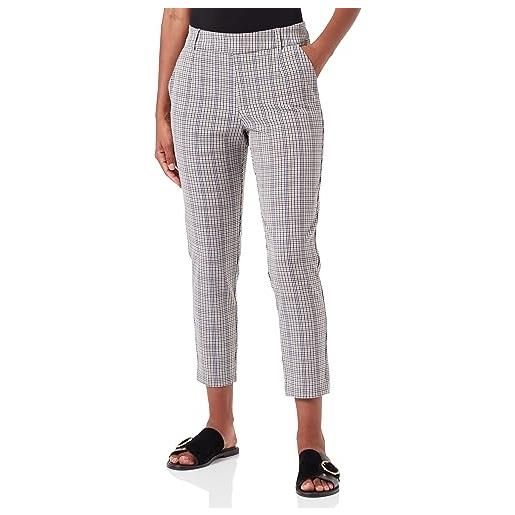 Vila vivarone pattern hw slim pant - noos pantaloni in tessuto, brown lentil/checks: black/betulla, 46 donna