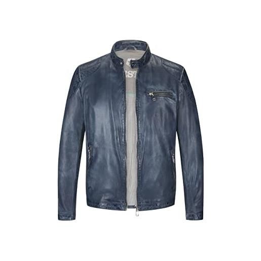 MILESTONE msemilio - giacca in pelle da uomo, blu reale, 58