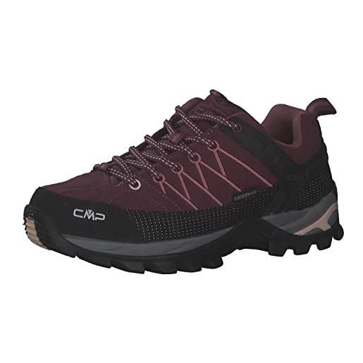 CMP rigel low wmn trekking shoes wp, scarpe da trekking donna, grey fuxia ice, 37 eu