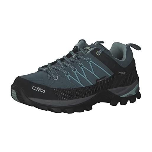 CMP rigel low wmn trekking shoes wp, scarpe da trekking donna, b blue giada peach, 41 eu