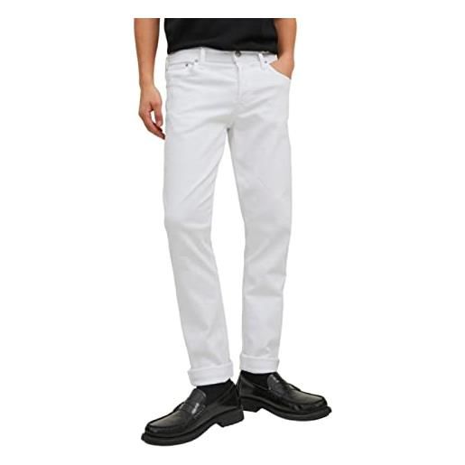 JACK & JONES jjiglenn jjoriginal mf 221 sn jeans, bianco denim, 36w x 32l uomo