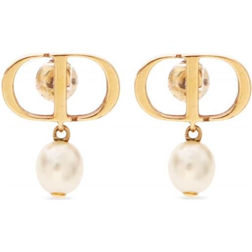 Christian Dior Pre-Owned - orecchini a bottone cd con finte perle anni 2000 - donna - perle/placcatura in oro - taglia unica