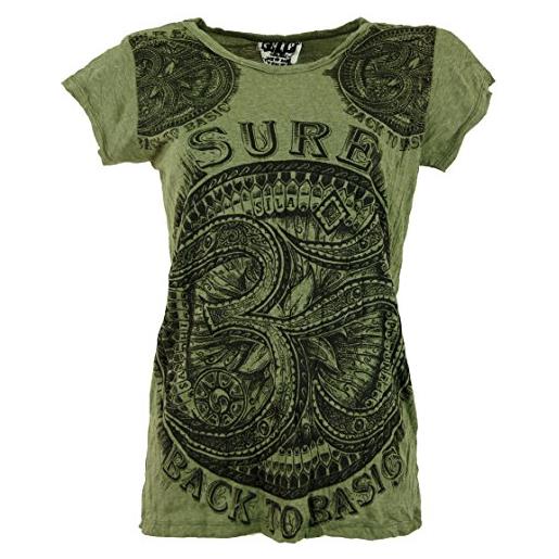GURU SHOP guru-shop, maglietta sun om, oliva, cotone, dimensione indumenti: s (36), magliette stampate `sura