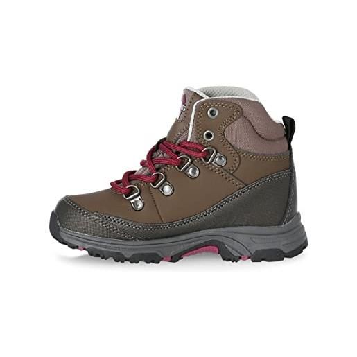 Trespass glebe ii, scarpe da arrampicata unisex-bambini, marrone (earth), 32 eu