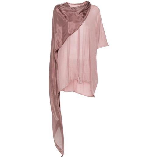 Rick Owens attached-scarf t-shirt - rosa