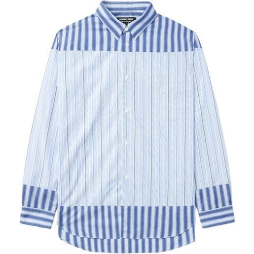 Comme des Garçons Homme Deux striped panelled shirt - blu