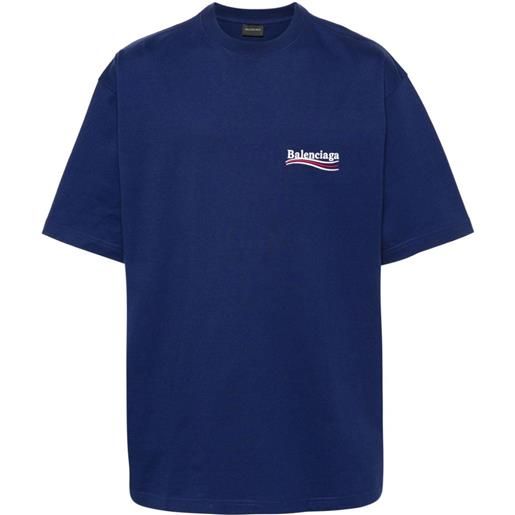Balenciaga political campaign cotton t-shirt - blu