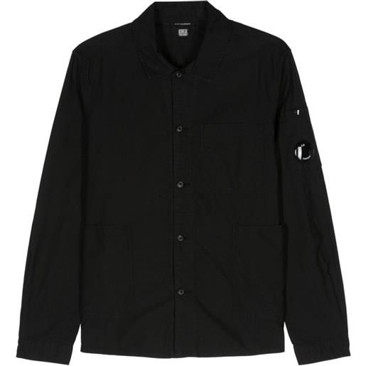 C.P. Company lens-appliqué cotton shirt - nero
