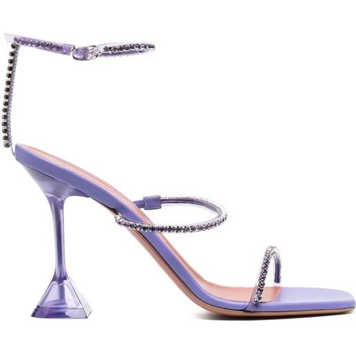 Amina Muaddi sandali gilda con decorazione di cristalli 95mm - viola