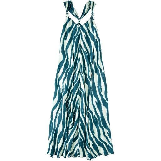 Closed maxi dress knotted straps - verde