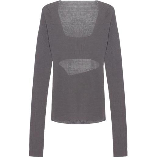 QUIRA long-sleeve ribbed-knit top - grigio