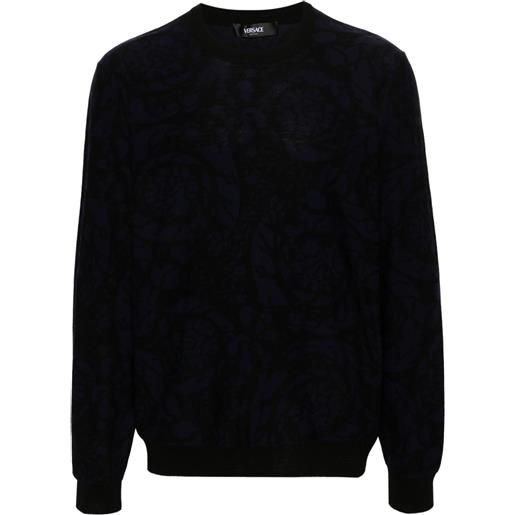 Versace jacquard-pattern jumper - blu