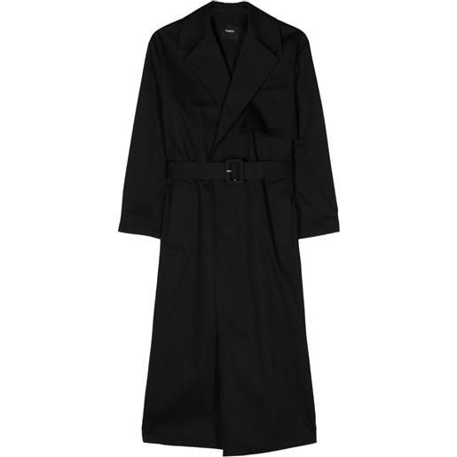 Theory belted twill trench coat - nero