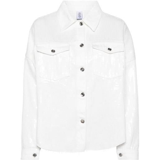 LIU JO sequin-embellished denim jacket - bianco