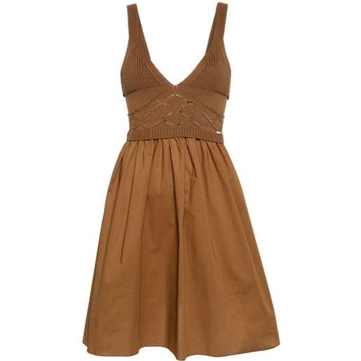 LIU JO panelled mini dress - marrone