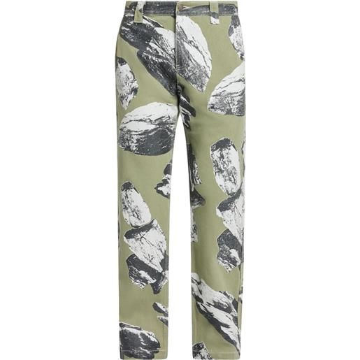 MARKET talus graphic-print cotton trousers - verde
