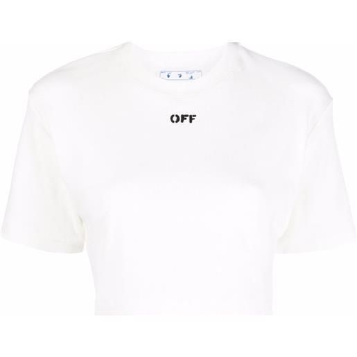 Off-White t-shirt con stampa crop - bianco