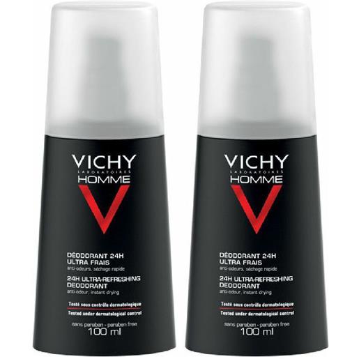 Vichy (L'Oreal Italia SpA) vichy homme deodorante 24h ultra -fresco spray 100 ml set da 2 2x100