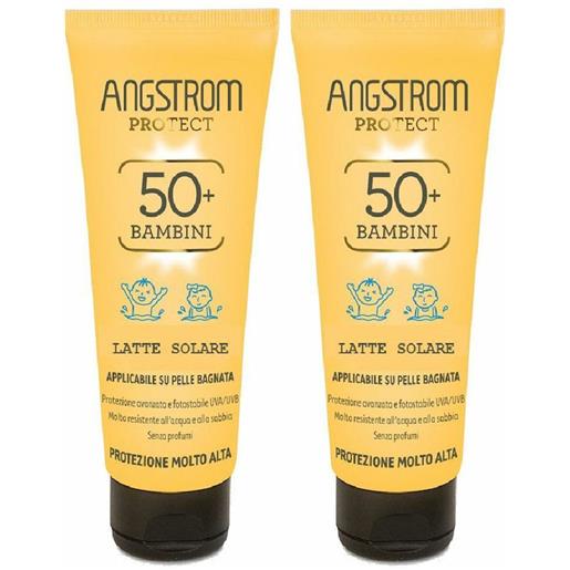 Angstrom ptorect latte solare kids per pelle bagnata spf 50+ set da 2 2x1 pz crema