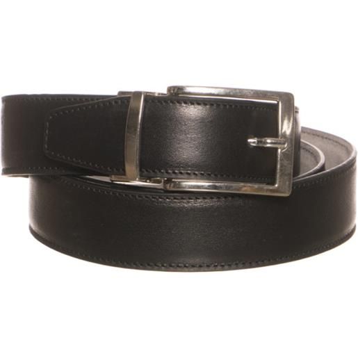 Leather Trend gabri - cintura reversibile nera e grigia in vera pelle nappa e camoscio double fast