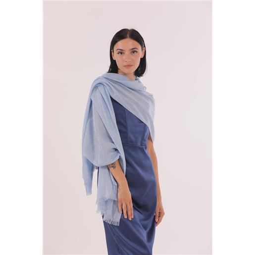Mimi Mua foulard con lurex (200x80 cm) celeste