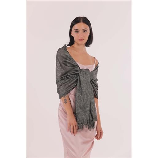 Mimi Mua foulard con lurex (200x80 cm) nero