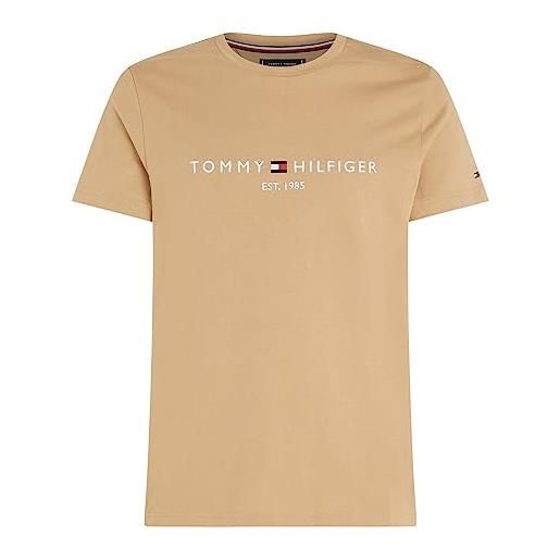 Tommy Hilfiger tommy logo tee mw0mw11797, magliette a maniche corte uomo, kaki (classic khaki), m