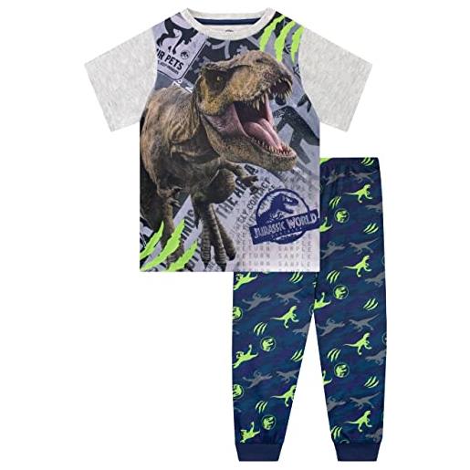 Jurassic World pigiama da ragazzo dinosauro bambini t-rex pigiama set manica corta multicolore 11-12 anni