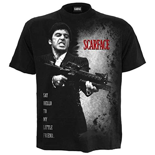 Spiral - scarface - say hello - t-shirt nera regular per uomo - s