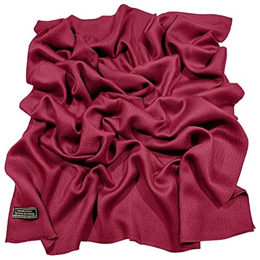 CJ Apparel scialle pashmina da donna tinta unita con frange, fc1044 rosa fucsia, taglia unica