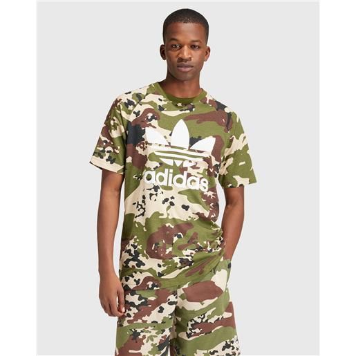 Adidas Originals t-shirt camo trefoil verde uomo