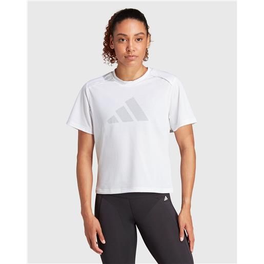 Adidas t-shirt power performance big logo bianco donna