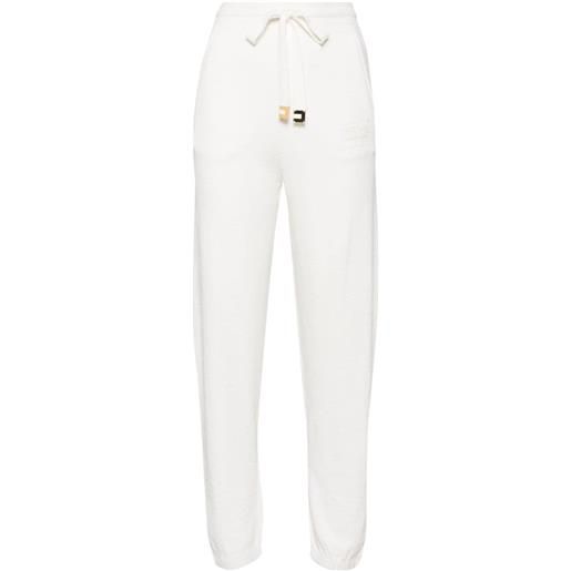 Elisabetta Franchi pantaloni sportivi con logo jacquard - bianco