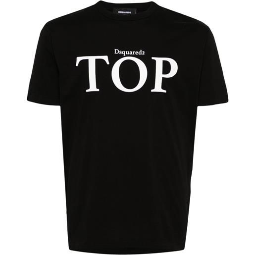Dsquared2 top-print cotton t-shirt - nero
