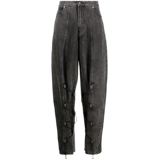 Jade Cropper jeans a gamba ampia con coulisse - grigio