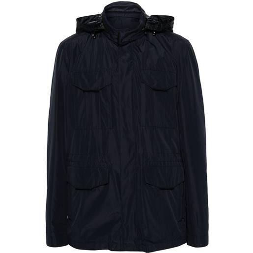 Corneliani mock-neck hooded jacket - blu