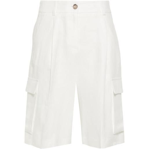 Peserico pleat-detail linen shorts - bianco
