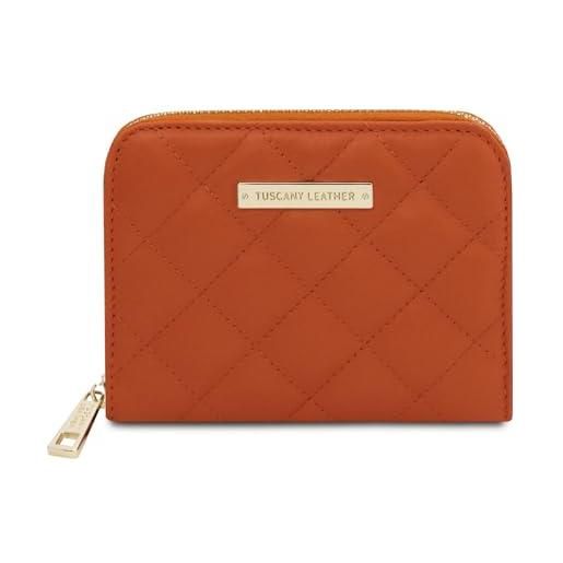 Tuscany Leather teti esclusivo portafogli in pelle morbida zip around arancio