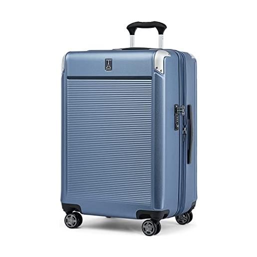 Travelpro platinum elite valigia rigida check-in 4 ruote 69x46x33cm, rigida, espandibile, 104 litri colore azzurro cielo 10 anni di garanzia