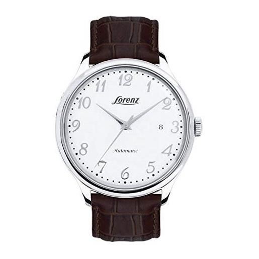 Lorenz orologio automatico lorenz 30026dd vera pelle marrone silver classico