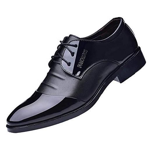 ToySdeal scarpe da sera, scarpe uomo class blu scuro vernice man's shoes eleganti cerimonia (z 02-black, 43)