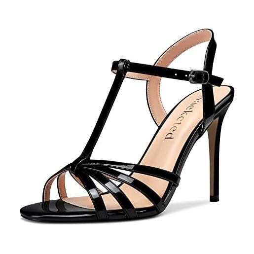 Saekcted donna spillo alto high tacco heel aperte sulla punta cinturino alla caviglia slingback sandali da matrimonio dress scarpe 10 cm heels blu 36 eu