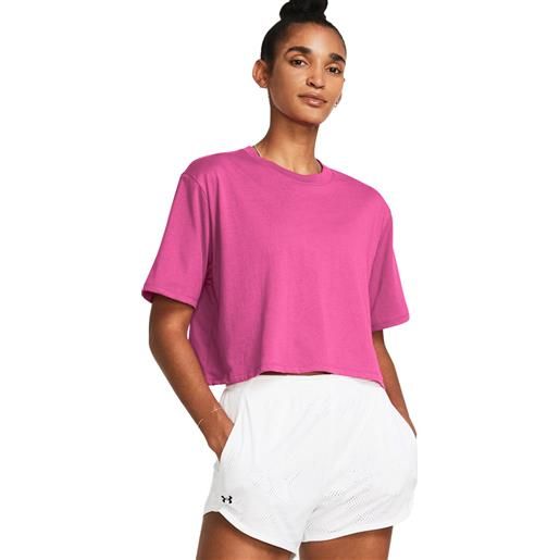 Under Armour t-shirt campus boxy crop donna fucsia