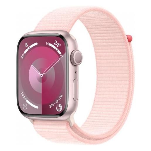 Apple watch 9 gps 45mm all. Rosa cint. Sport rosa chiaro